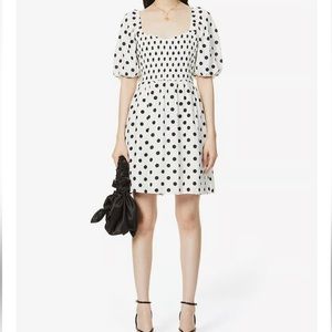 FAITHFULL the brand Ilaria dress polka dot black and white